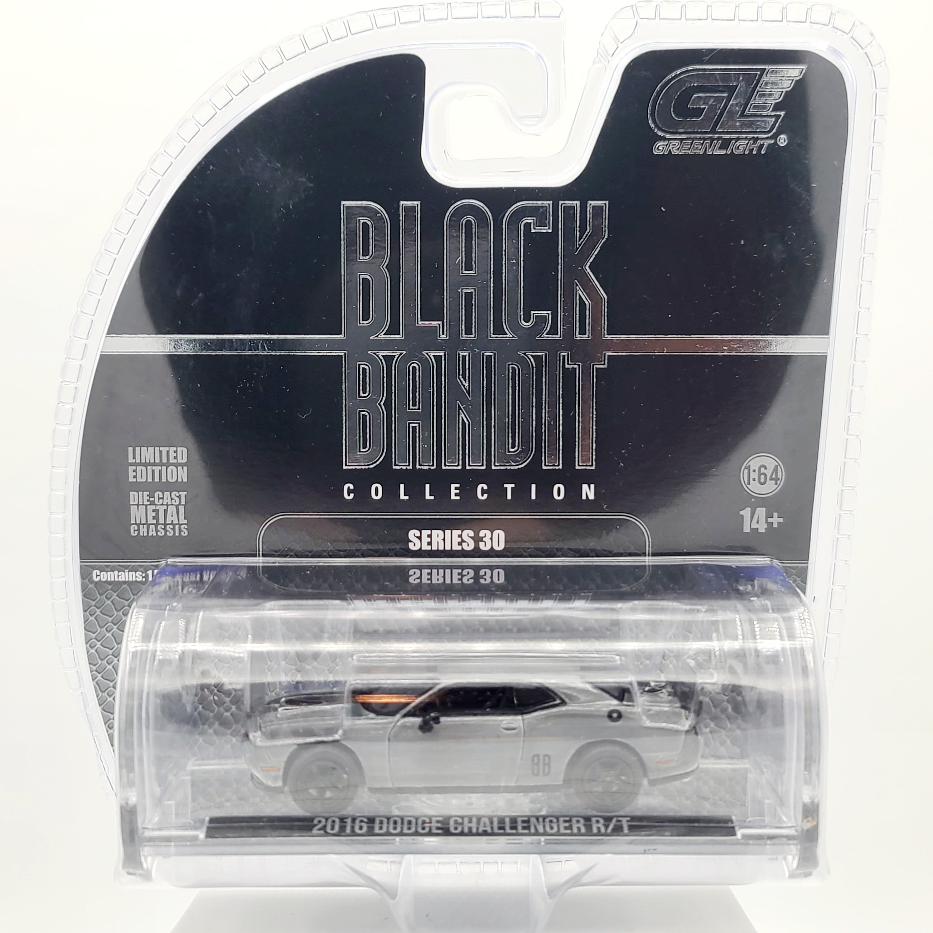 GreenLight - CHASE, RAW - '16 Dodge Challenger R-T Hemi - 1:64 (2025 Black Bandit Series 30)